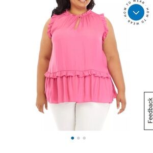 Philosophy Pink Ruffle Blouse 3X